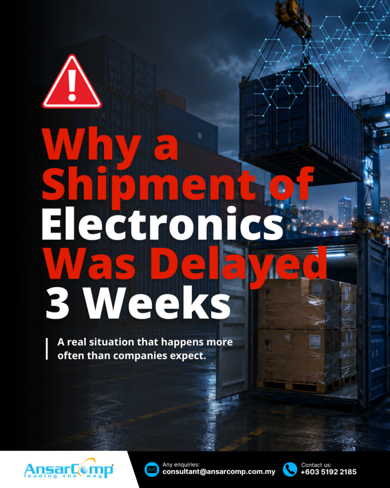 1. why a shipement of electronics was delayed